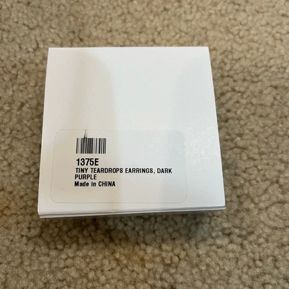 Dark Purple Tiny Teardrops Earrings - Picture 3 of 4